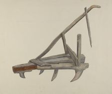 Wooden Harrow or Cultivator, c. 1937. Creator: Wilbur M Rice