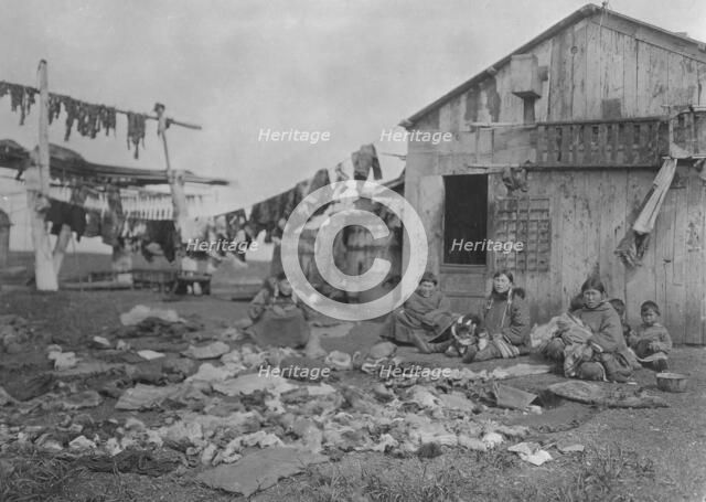 Wooden home of Alaskan Eskimo family, (1929?). Creator: Unknown.
