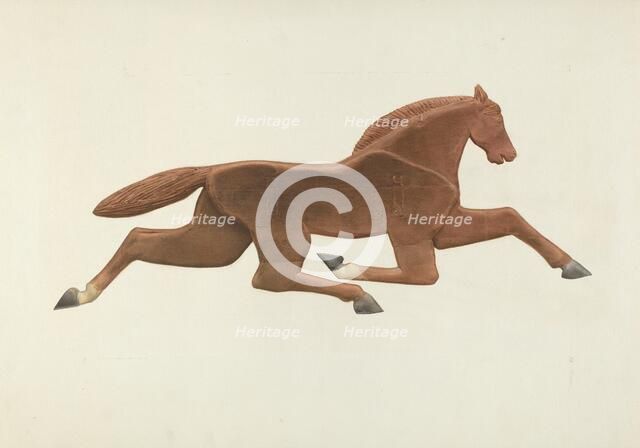 Wooden Horse Weather Vane, c. 1940. Creator: Alfred H Smith.