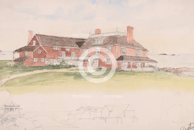 Wooden House near the Water (perhaps an early idea for Cliffs, Manchester, Mass..., ca. 1879. Creator: Arthur Little.