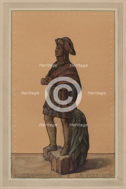 Wooden Indian, c. 1936. Creator: Elmer G Anderson.