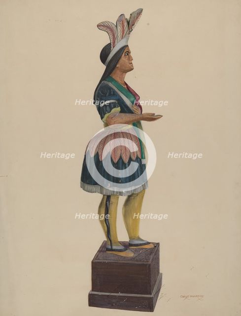 Wooden Indian, c. 1937. Creator: Chris Makrenos.