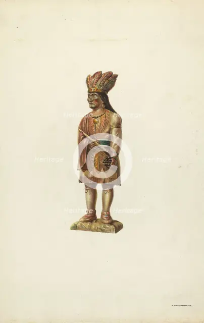 Wooden Indian, c. 1937. Creator: Gerald Transpota.