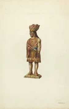 Wooden Indian, c. 1937. Creator: Gerald Transpota