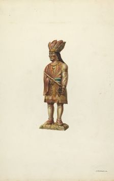 Wooden Indian, c. 1937. Creator: Gerald Transpota