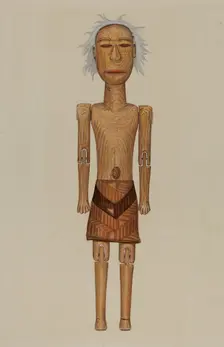 Wooden Indian Doll, c. 1937. Creator: Rex F Bush