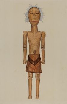 Wooden Indian Doll, c. 1937. Creator: Rex F Bush