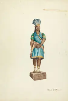 Wooden Indian (Female), 1935/1942. Creator: Marius Hansen