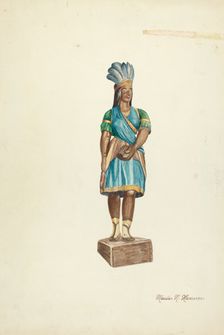 Wooden Indian (Female), 1935/1942. Creator: Marius Hansen