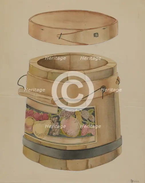 Wooden Jam Pail, c. 1936. Creator: Anthony Zuccarello.