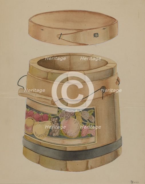 Wooden Jam Pail, c. 1936. Creator: Anthony Zuccarello.