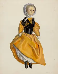 Wooden Jointed Doll, c. 1936. Creator: Jane Iverson