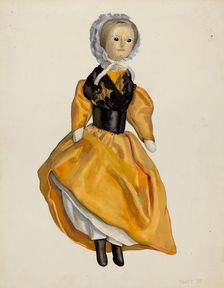 Wooden Jointed Doll, c. 1936. Creator: Jane Iverson
