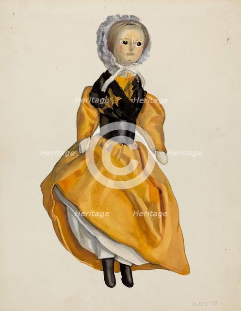 Wooden Jointed Doll, c. 1936. Creator: Jane Iverson.