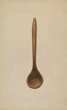 Wooden Ladle, 1941. Creator: E.J. Reynolds