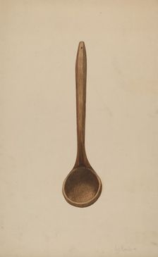 Wooden Ladle, 1941. Creator: E.J. Reynolds