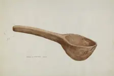 Wooden Ladle, c. 1937. Creator: Majel G. Claflin