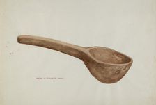 Wooden Ladle, c. 1937. Creator: Majel G. Claflin