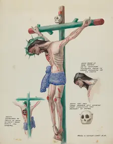 Wooden Painted Christo, c. 1937. Creator: Majel G. Claflin