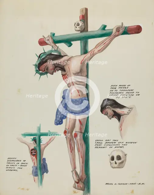 Wooden Painted Christo, c. 1937. Creator: Majel G. Claflin.