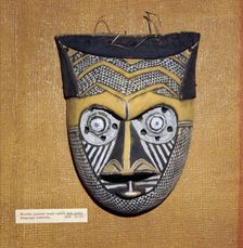 Wooden painted Sala Malu mask, Bangongo Tribe, Africa