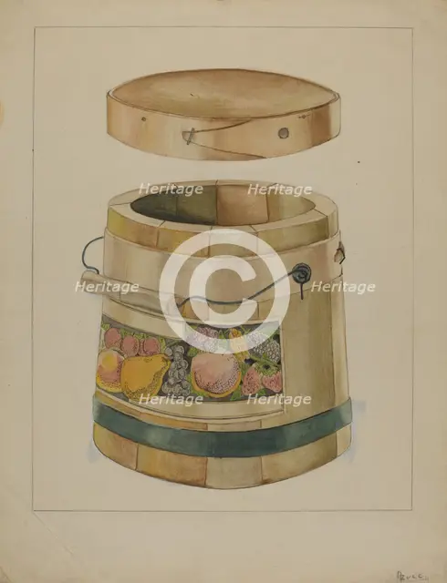 Wooden Pail, c. 1936. Creator: Anthony Zuccarello.