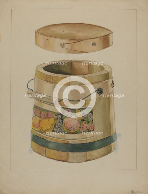 Wooden Pail, c. 1936. Creator: Anthony Zuccarello.