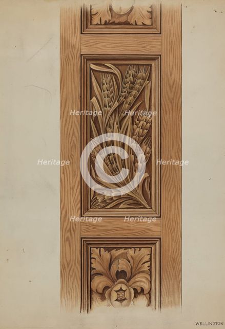 Wooden Panel, c. 1936. Creator: Wellington Blewett.
