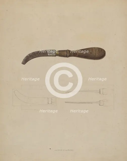 Wooden Peg File, c. 1937. Creator: Lloyd Charles Lemcke.