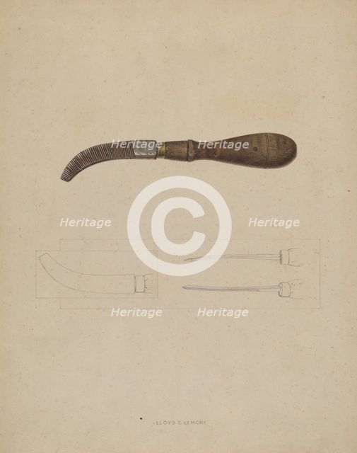 Wooden Peg File, c. 1937. Creator: Lloyd Charles Lemcke.