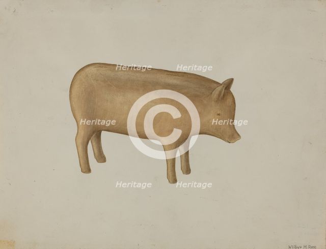 Wooden Pig, 1935/1942. Creator: Wilbur M Rice.