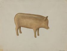 Wooden Pig, 1935/1942. Creator: Wilbur M Rice