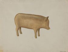 Wooden Pig, 1935/1942. Creator: Wilbur M Rice