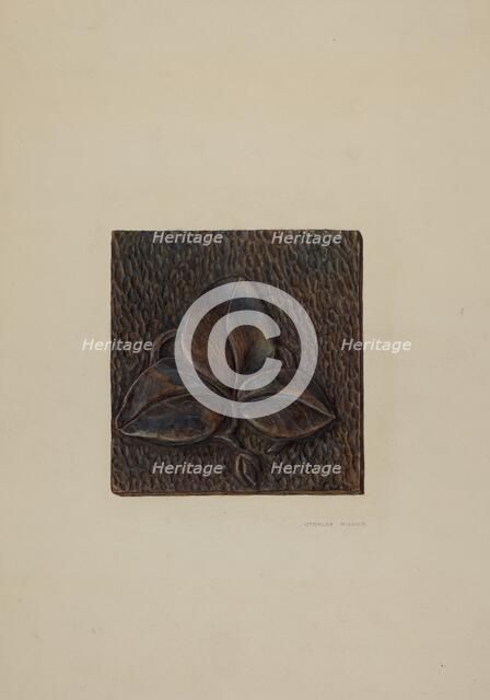 Wooden Plaque, c. 1940. Creator: Stanley Mazur.