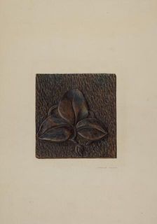 Wooden Plaque, c. 1940. Creator: Stanley Mazur