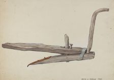 Wooden Plow, c. 1937. Creator: Majel G. Claflin