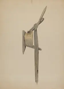 Wooden Plow, c. 1940. Creator: Orville Skaren