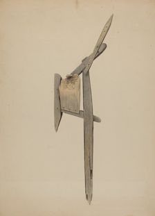 Wooden Plow, c. 1940. Creator: Orville Skaren