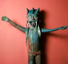 Wooden protective figure from the Nicobar Islands