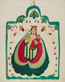 Wooden Retablo, San Antonio, c. 1937. Creator: Majel G. Claflin