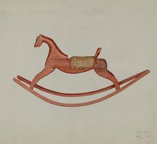Wooden Rocking Horse, 1937. Creator: Helen E. Gilman