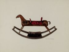 Wooden Rocking Horse, c. 1940. Creator: Lester Kausch
