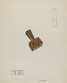 Wooden Stamp, 1935/1942. Creator: Carl Keksi
