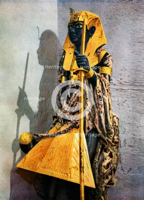 Wooden statue of Tutankhamun, Egypt, 1933-1934. Artist: Unknown