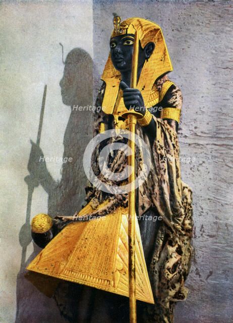 Wooden statue of Tutankhamun, Egypt, 1933-1934. Artist: Unknown