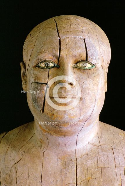 Wooden statue of Ka-Aper, Cairo Museum, Egypt. Creator: Tony Evans.