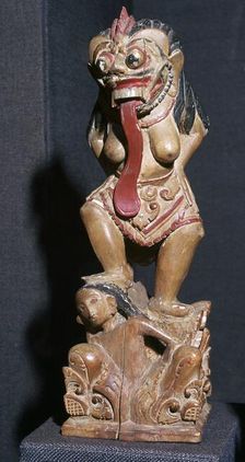 Wooden statuette of the Witch Queen Rangda