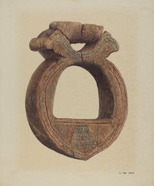 Wooden Stirrup, 1935/1942. Creator: Vera Van Voris
