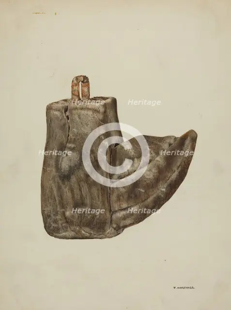 Wooden Stirrup, c. 1938. Creator: Florence Hastings.