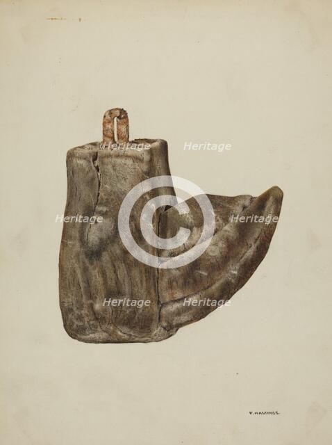 Wooden Stirrup, c. 1938. Creator: Florence Hastings.